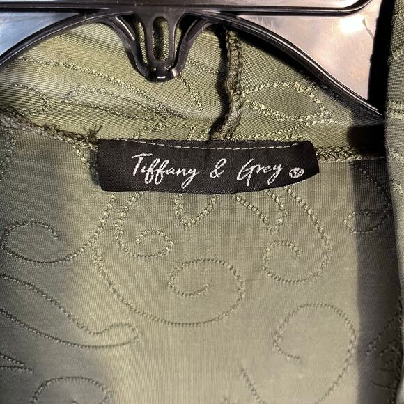 Tiffany & Grey Green & Black Dress w Necklace XL - Picture 3 of 5